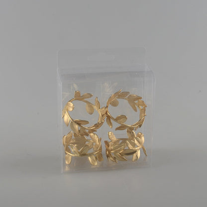 Handdoekringen metaal goud set van 4