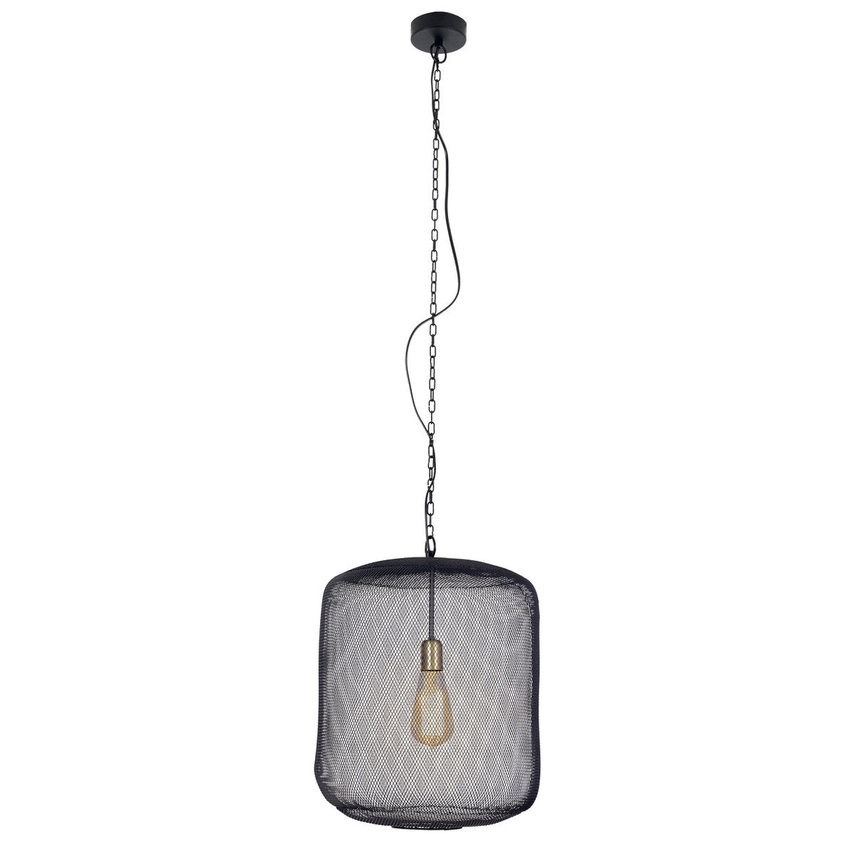 Metalen hanglamp Jodhpur 39 cm zwart zilver wit