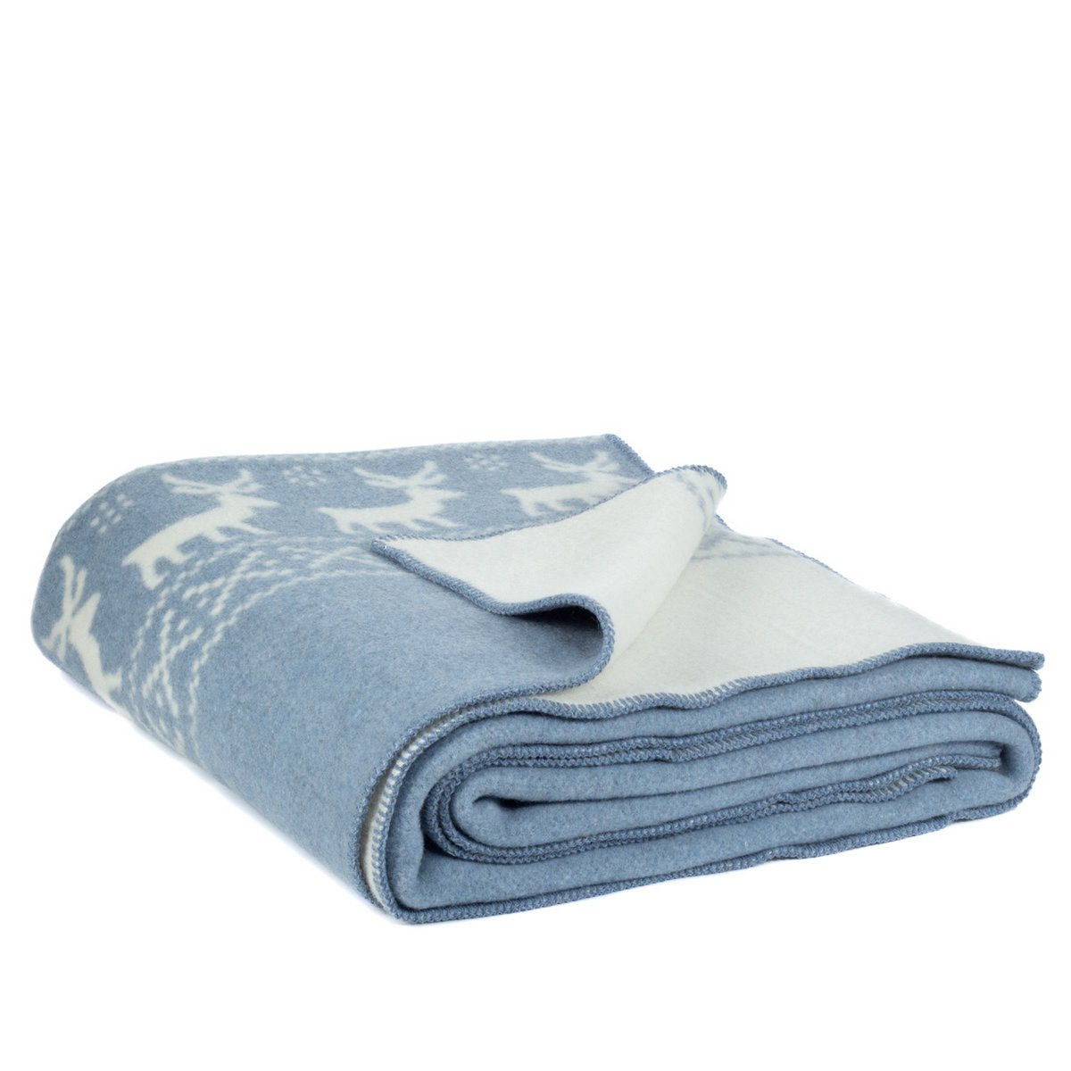 Beddeken merinowol 80% nylon 20% blauw
