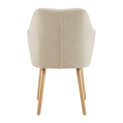 Fauteuil structuurstof beige 62x84x60 cm