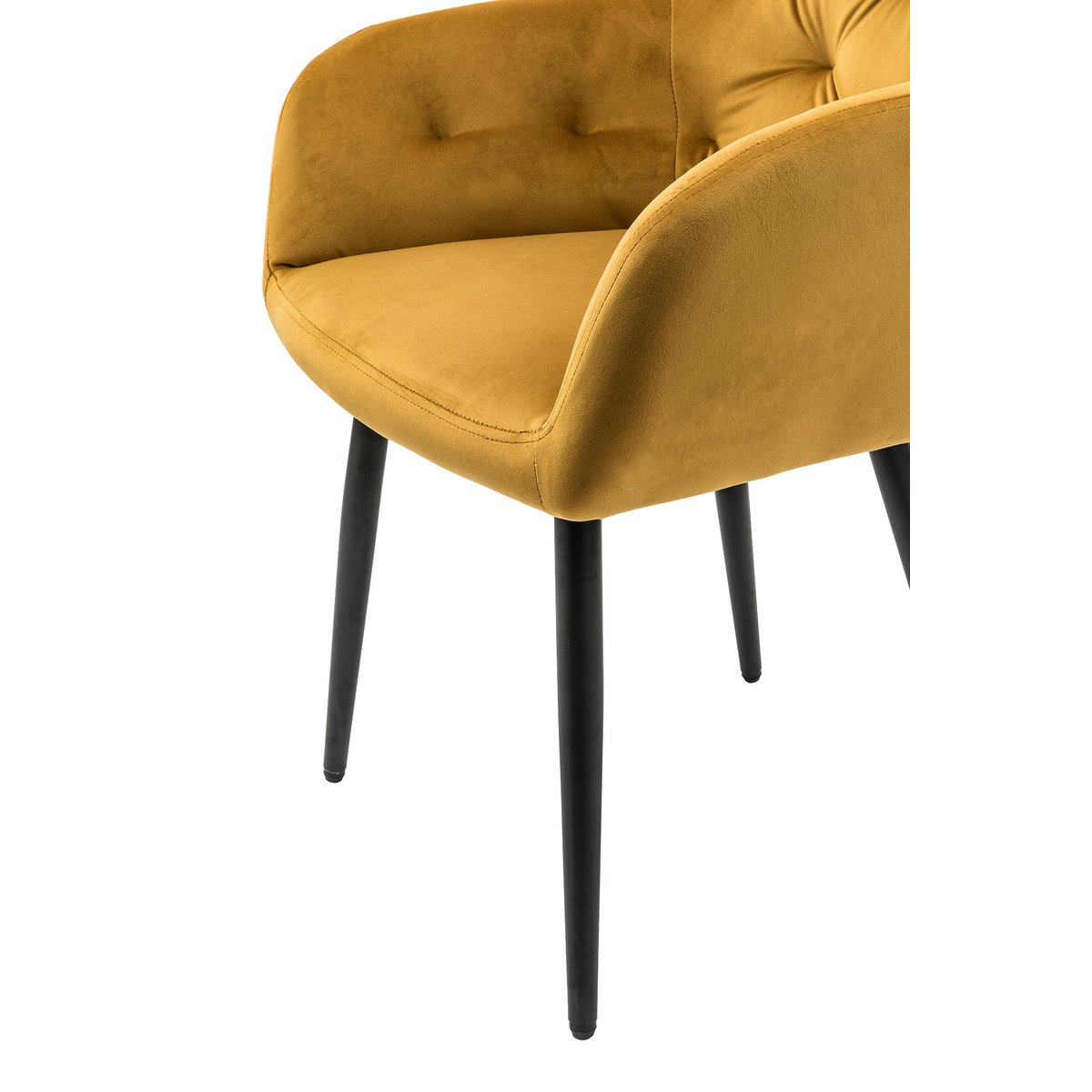Fauteuil geel fluweel metaal 61x45x85 cm