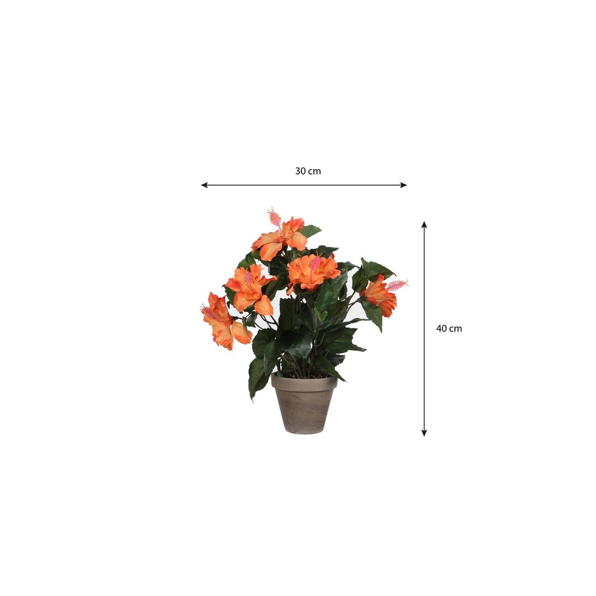 Kunstplant Hibiscus 40 cm oranje