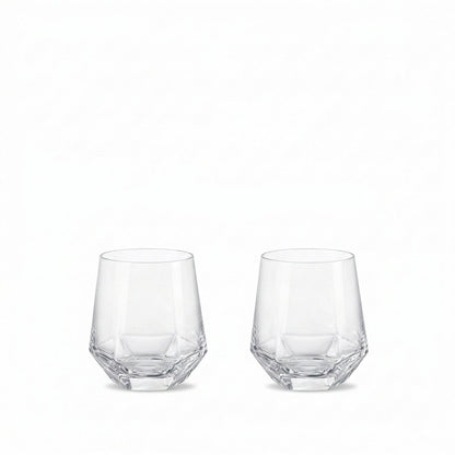 Whiskyglazen 2 stuks transparant glas 8,2x8,2x9,5 cm