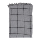 Throw 125x150 cm Grey Cotton Stripe Blanket