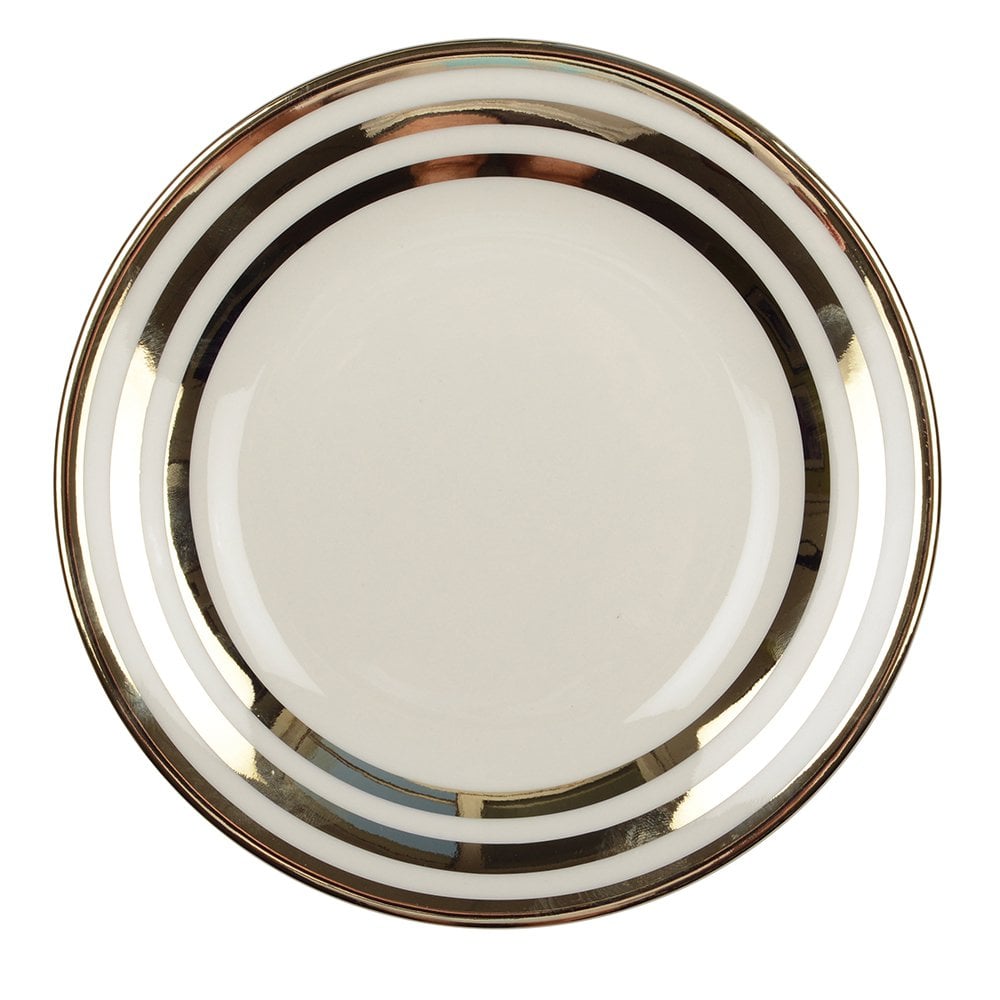 Dessertbord 18 cm goud glas