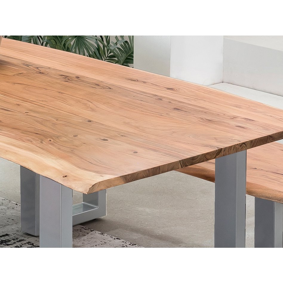Table 200x100 cm, natural acacia, 56 mm