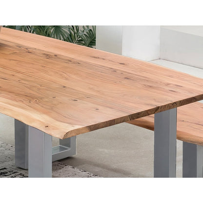 Table 200x100 cm, natural acacia, 56 mm