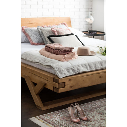 Balkenbed massief hout 140 x 200 cm geolied