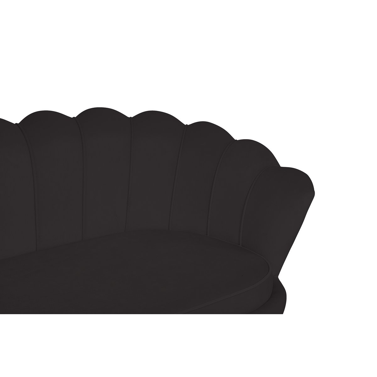 Shell 3-seater sofa in black velvet