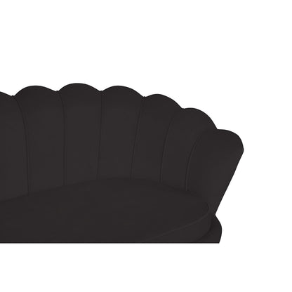Shell 3-seater sofa in black velvet