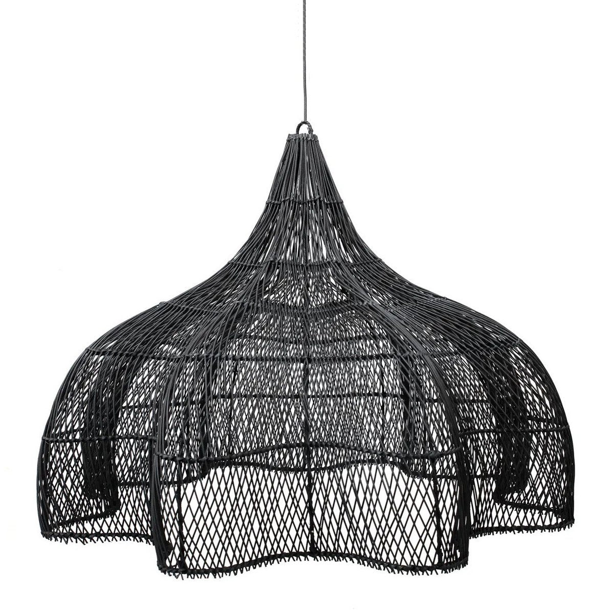 Hanglamp rotan 110x110x80 cm zwart