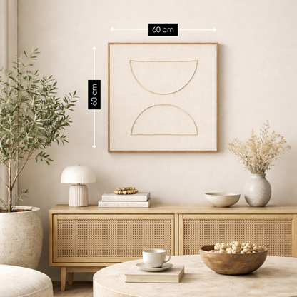 Wanddecoratie 60x60x3.5 cm beige polyester