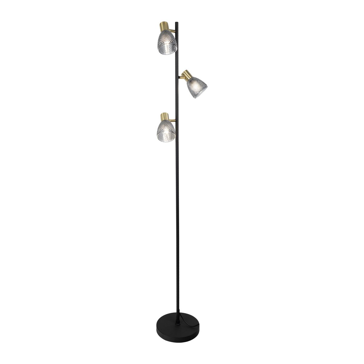 Vloerlamp Lindita 154 cm zwart metaal glas
