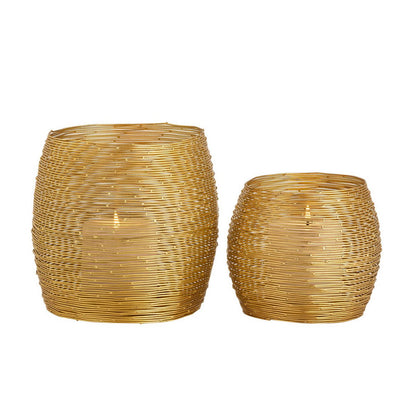 Tealight Houder 12 Delige Twee Maten Lantaarns Goud Zilver