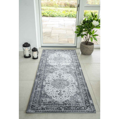 Havana Gangloper - Chenille Polyester, Zwart/Wit - 80x200 cm