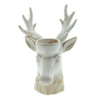 Theelichthouder rendier 21 cm keramiek beige bruin