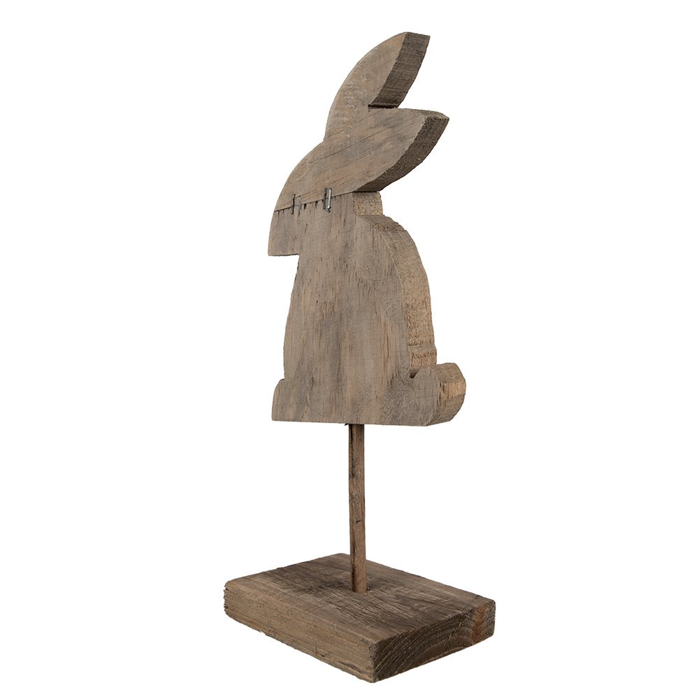 Decoratie Beeld Konijn 14x8x32 cm Bruin Hout