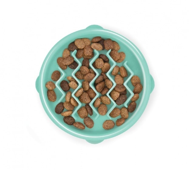 Honden voerbak langzaam eten 175 ml mint