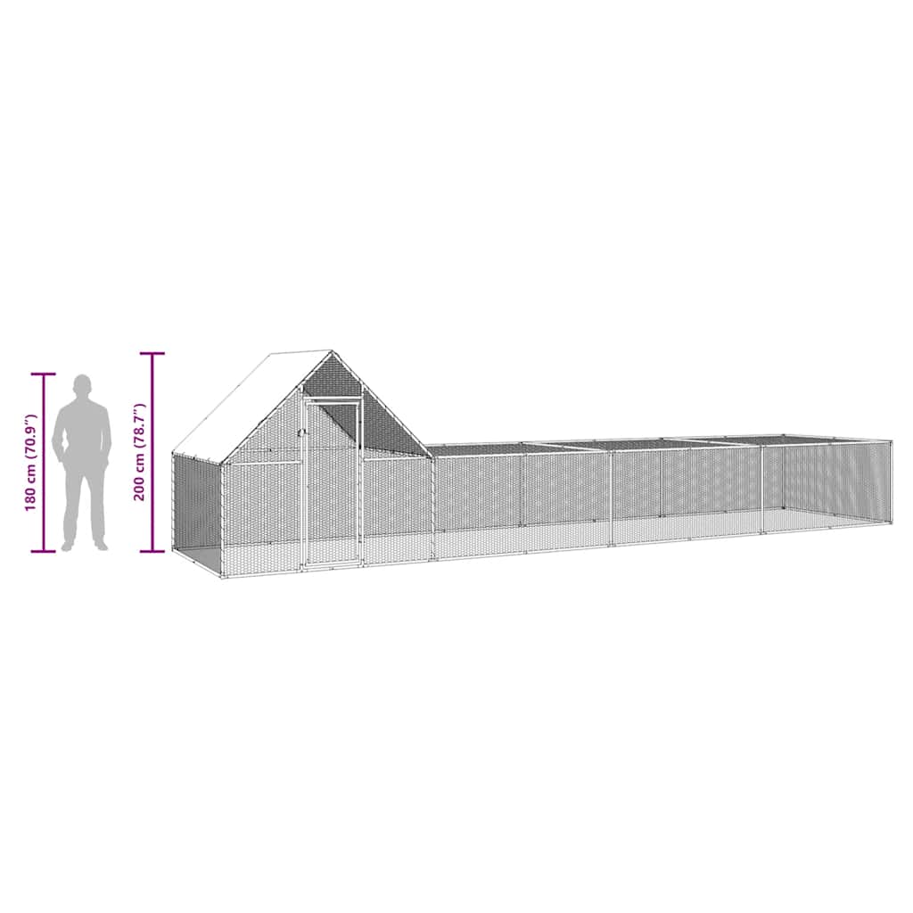 8x2x2 m galvanized steel chicken coop