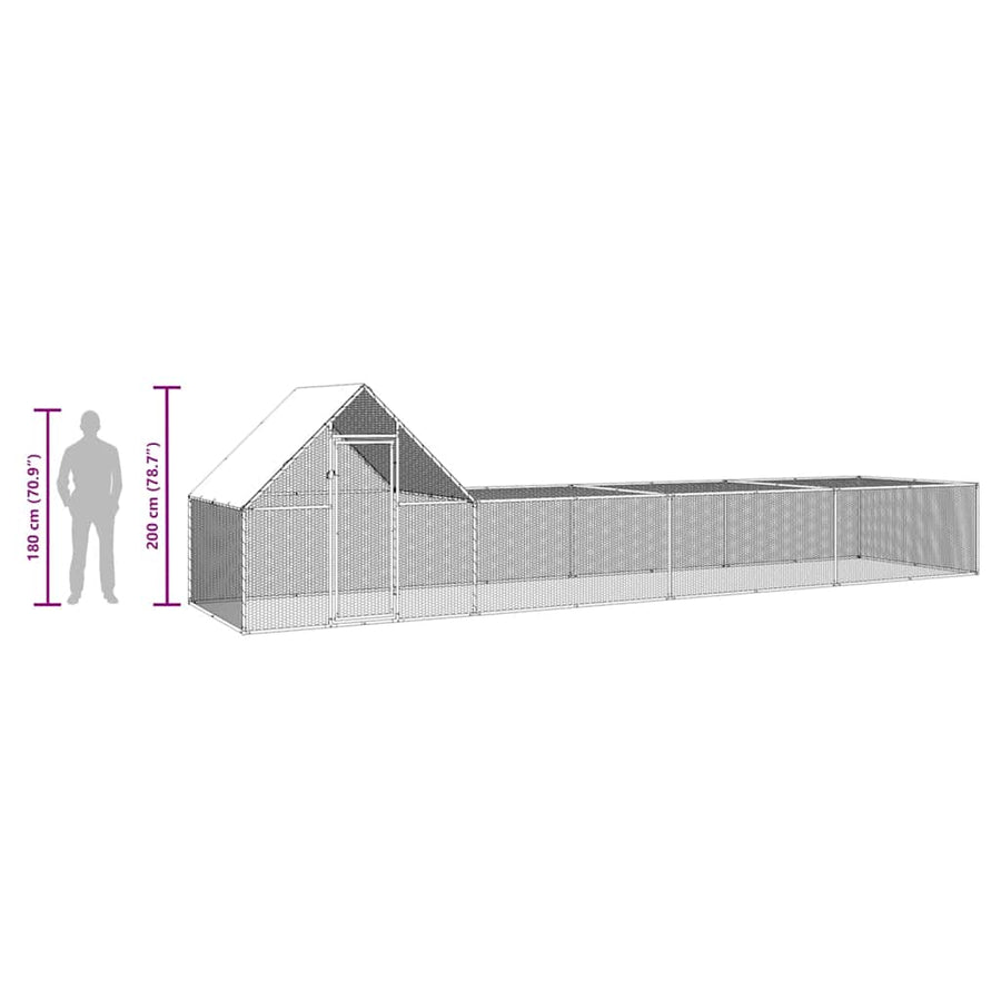 8x2x2 m galvanized steel chicken coop