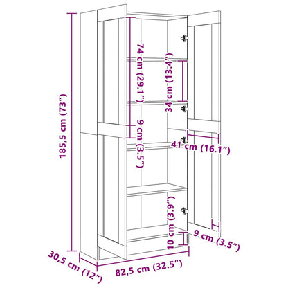 Bookcase 82.5x30.5x185.5 cm engineered wood black