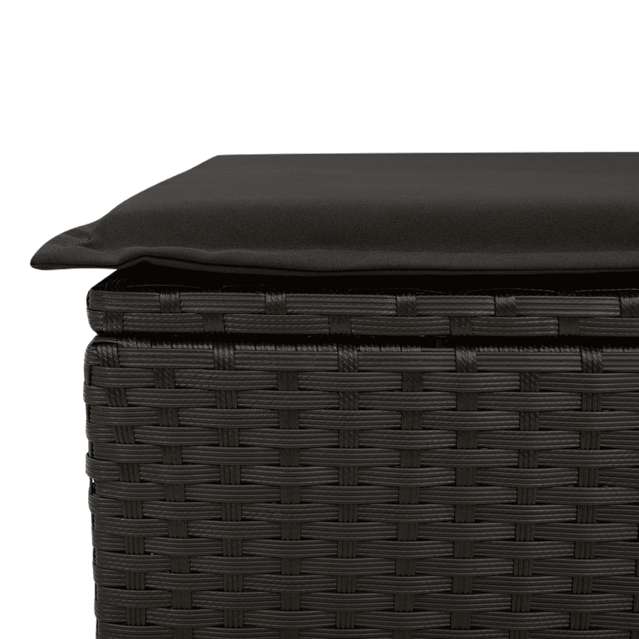 6-piece Lounge Set with cushions poly rattan black