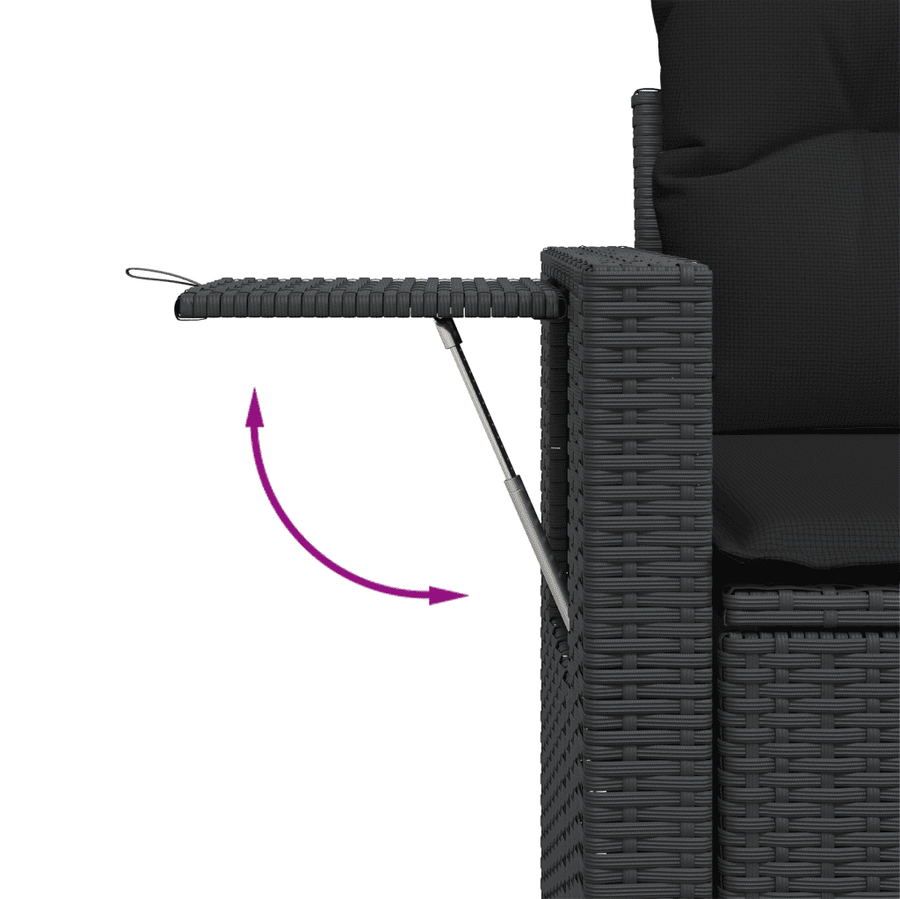 Loungeset 10-delig poly rattan zwart