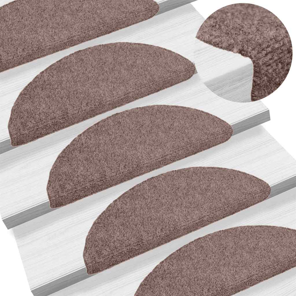 Trapmatten zelfklevend 15 stuks 56x17x3 cm lichtbruin