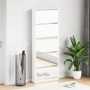 Shoe cabinet with 5 mirrors 63x17x169.5 cm white