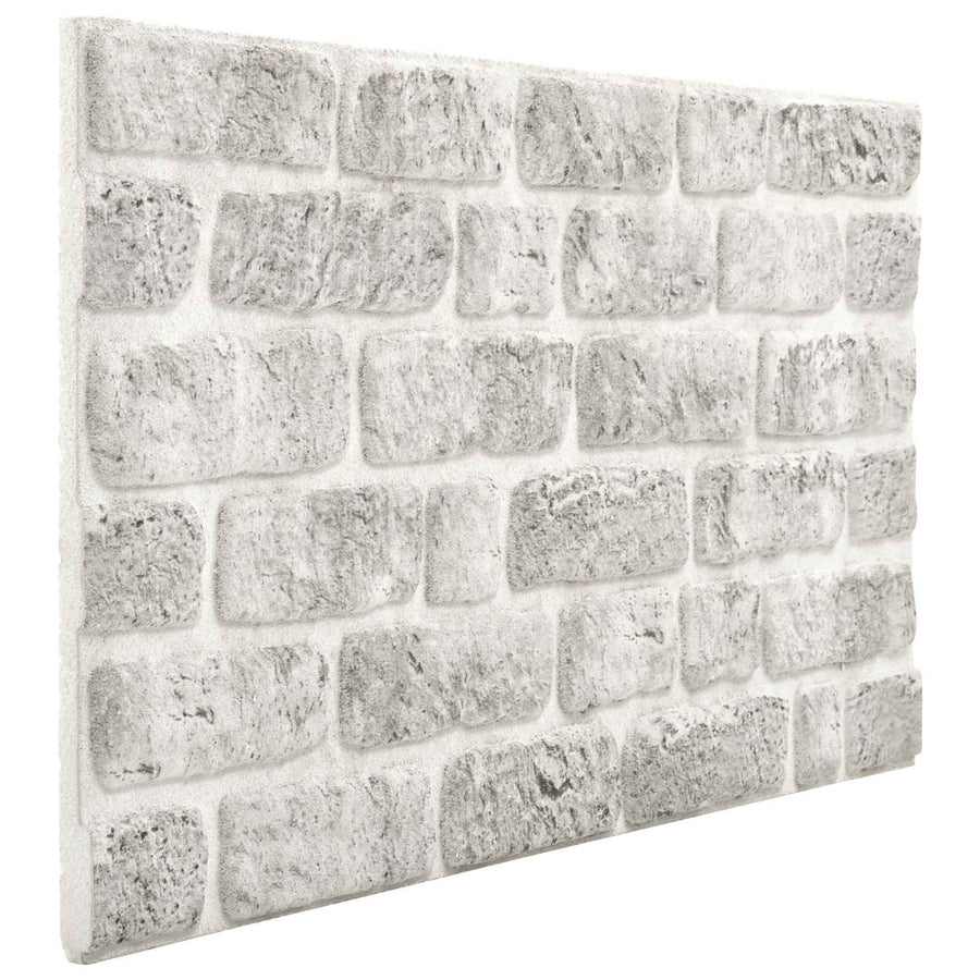 Wandpanelen 3D baksteen lichtgrijs wit EPS