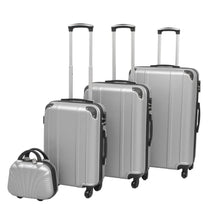 Hard-shell spinner luggage set silver 4-piece