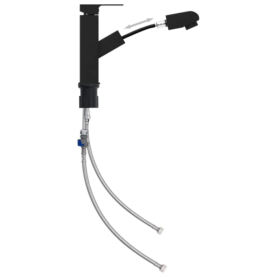 Basin tap with pull-out spray 157x172 mm black