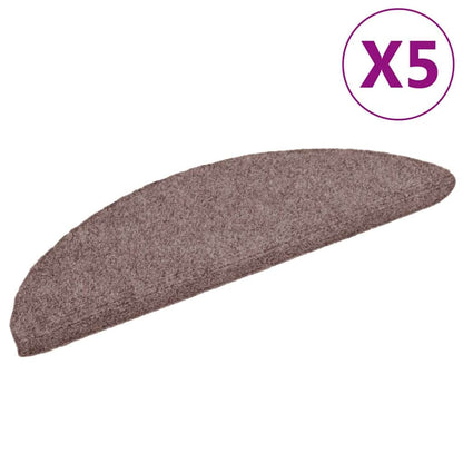 Trapmatten zelfklevend 5 stuks 56x17x3 cm lichtbruin