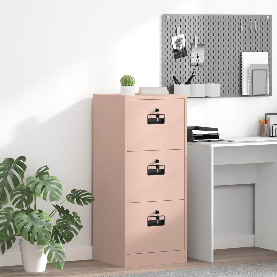 Filing Cabinet Pink 45.5 x 50 x 106.5 cm Cold Rolled Steel