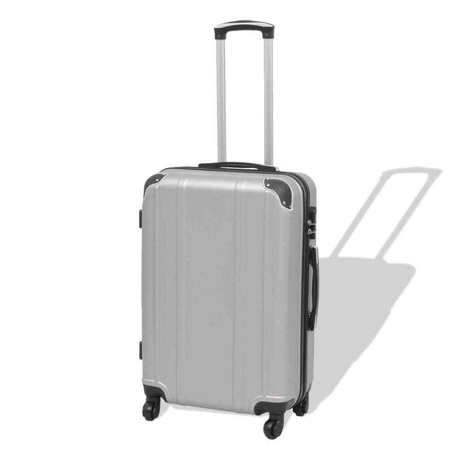 Hard-shell spinner luggage set silver 4-piece