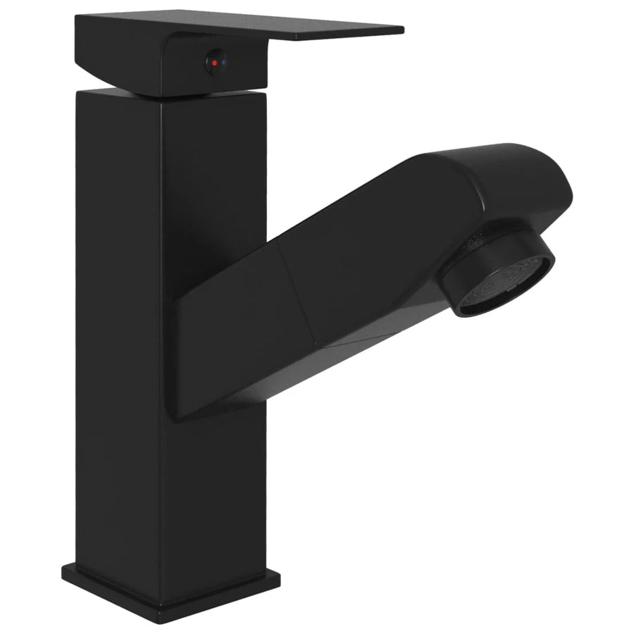 Basin tap with pull-out spray 157x172 mm black