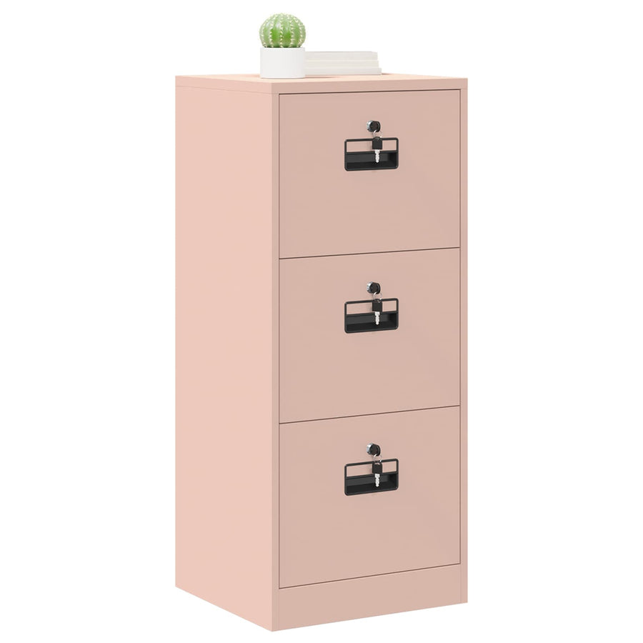 Filing Cabinet Pink 45.5 x 50 x 106.5 cm Cold Rolled Steel