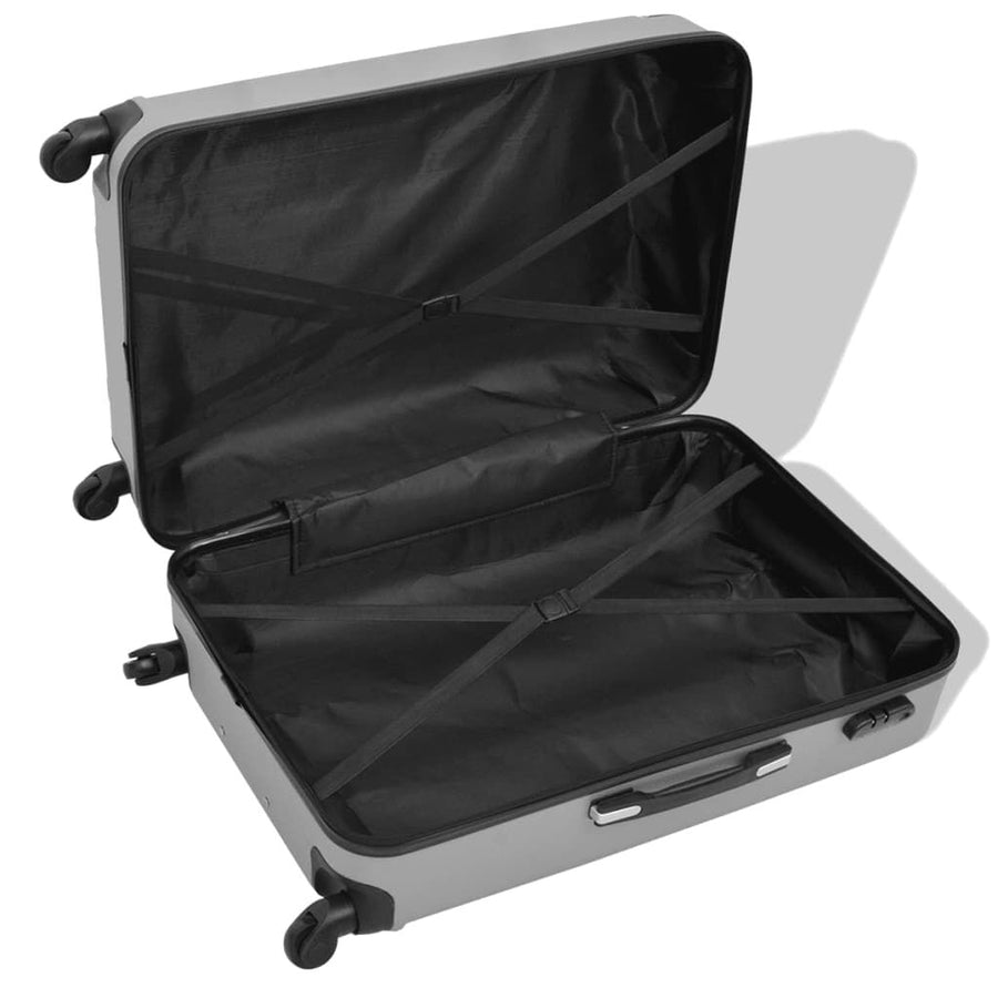 Hard-shell spinner luggage set silver 4-piece