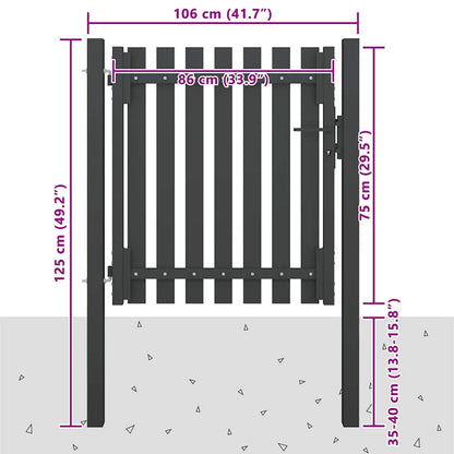 Garden Gate Steel 100x75 cm Anthracite