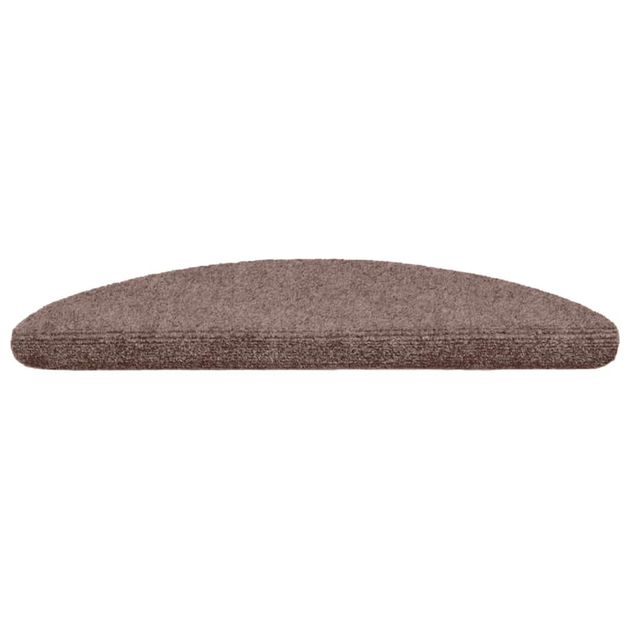 Stair Mats Self-Adhesive 10 pieces 65x21x4 cm Light Brown Half Round Large