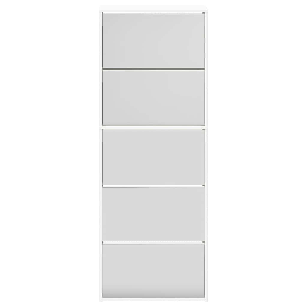 Shoe cabinet with 5 mirrors 63x17x169.5 cm white