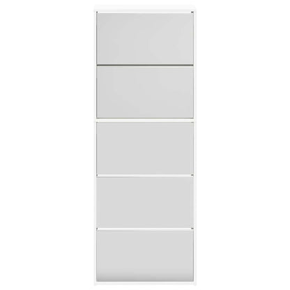 Shoe cabinet with 5 mirrors 63x17x169.5 cm white
