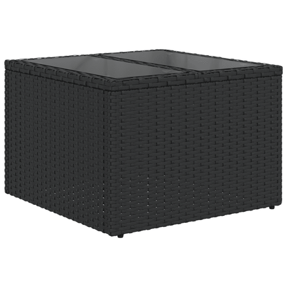 Loungeset poly rattan 6-delig zwart