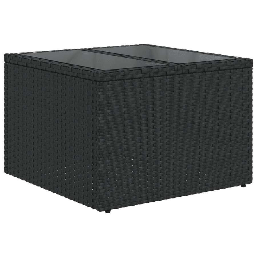 6-piece Lounge Set with cushions poly rattan black