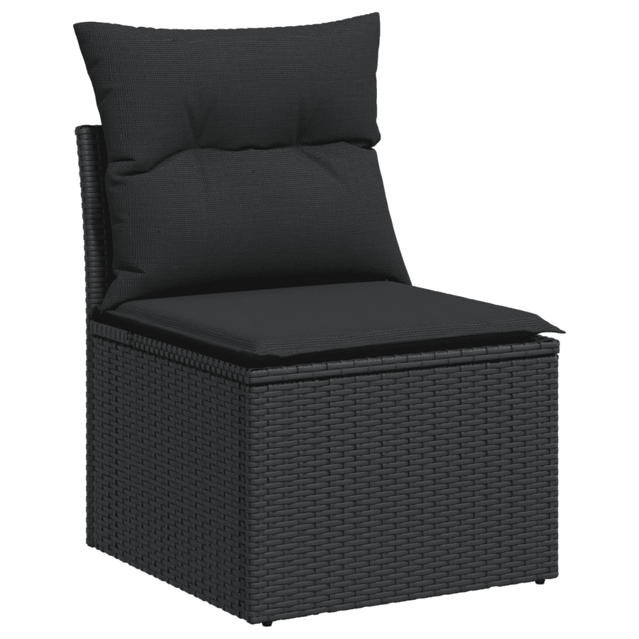 Loungeset 10-delig poly rattan zwart