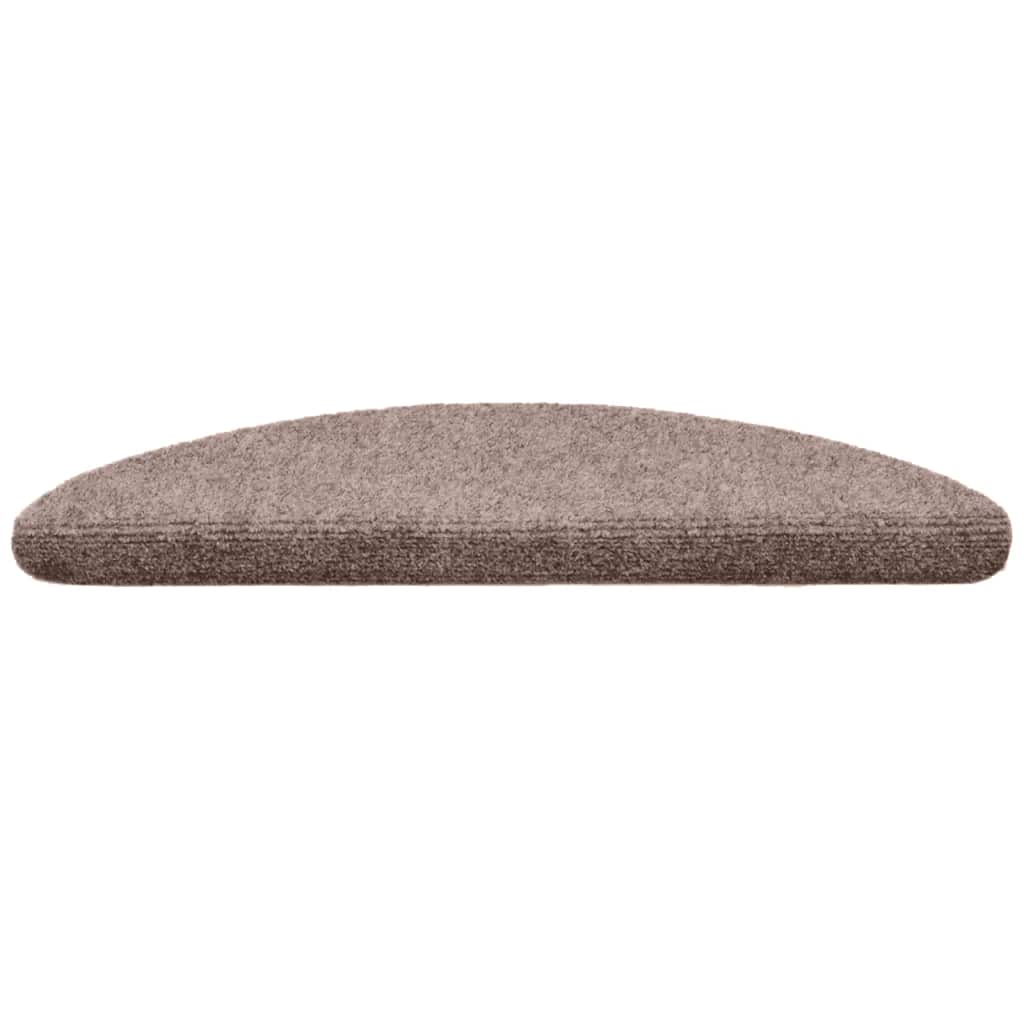 Stair Mats Self-Adhesive 30 pcs 56x17x3 cm light brown Semicircular