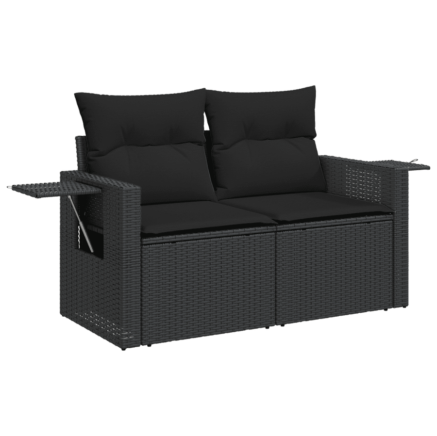 Loungeset 10-delig poly rattan zwart
