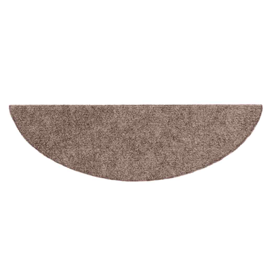 Stair Mats Self-Adhesive 30 pcs 56x17x3 cm light brown Semicircular