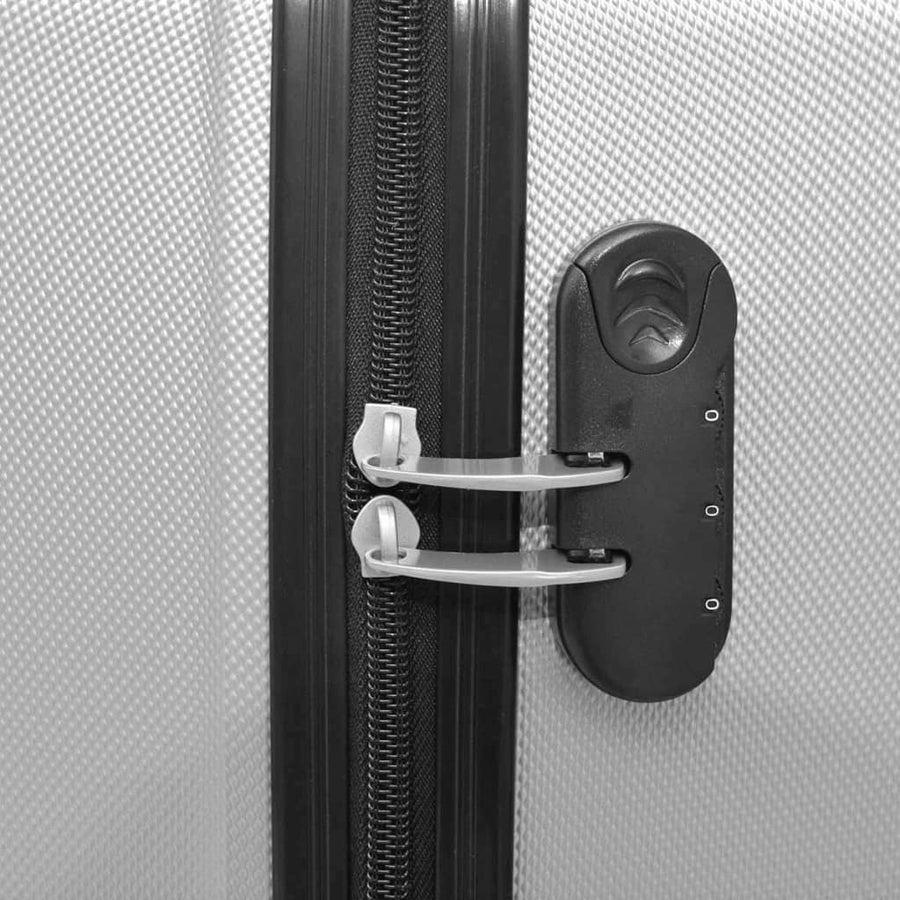 Hard-shell spinner luggage set silver 4-piece