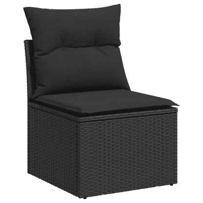 Loungeset poly rattan 6-delig zwart